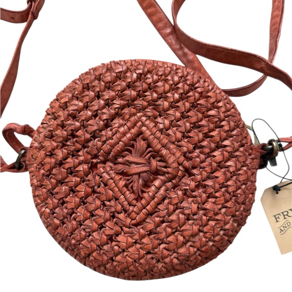 Women's Orange Woven Crossbody Bag - Picture 3 of 4